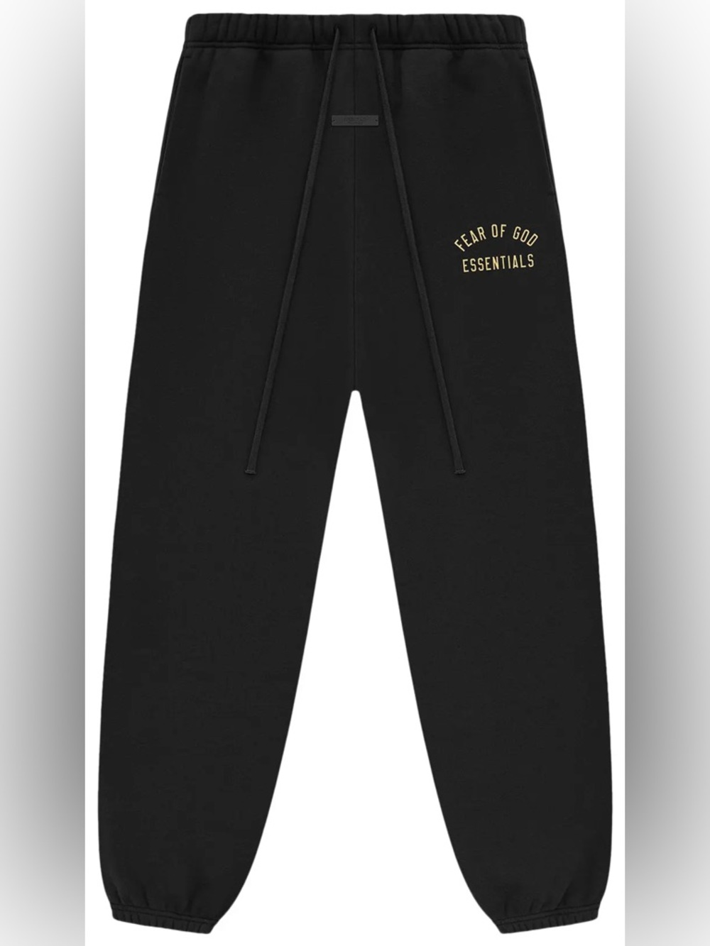 Fear of God Black Sweatpants with Gold Logo